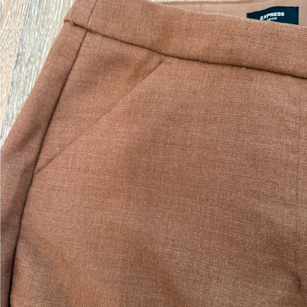 Express Brown Heather Women's Flare Trouser Pants - Picture 3 of 6